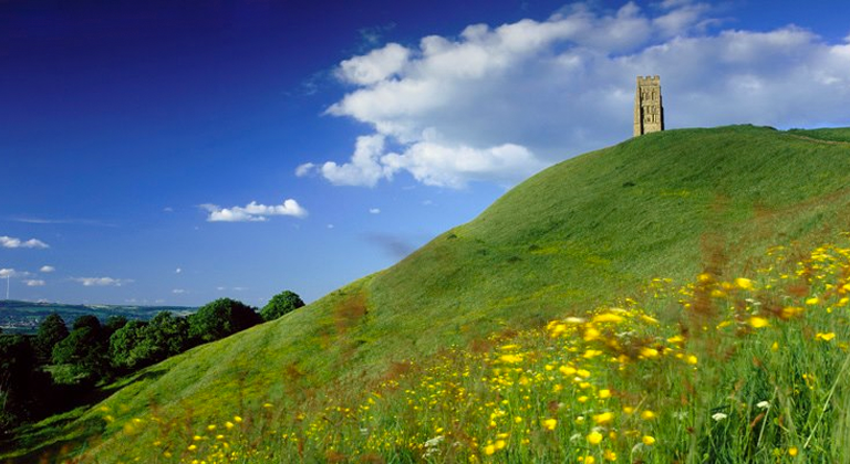 The Glastonbury Tor in Somerset, United Kingdom